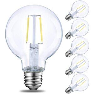 LED Globe G25 Dimmable Edison Light Bulb, 40 Watt Equivalent, 5000K,350LM, E26